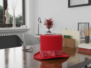 top hat photorealistic pbr low-poly 3D मॉडल