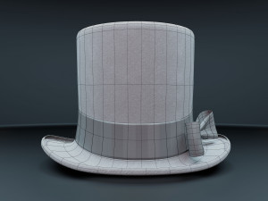 top hat photorealistic pbr low-poly 3D मॉडल