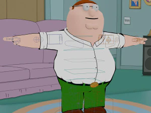 peter griffin from family guy - rigged low-poly 3D Model