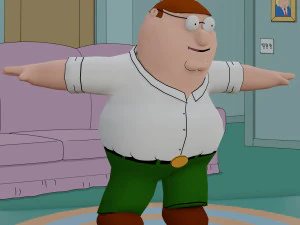 peter griffin from family guy - rigged low-poly 3D Model