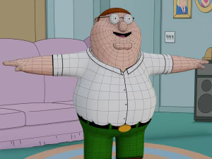 peter griffin from family guy - rigged low-poly 3D Model