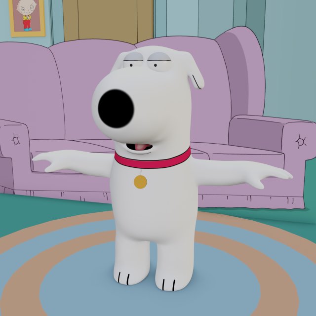 brian griffin from family guy rigged low-poly Modelo 3D .c4d .max .obj .3ds .fbx .stl .blend 