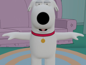 brian griffin from family guy rigged low-poly Modelo 3D