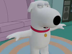 brian griffin from family guy rigged low-poly Modelo 3D