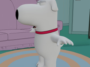 brian griffin from family guy rigged low-poly Modelo 3D