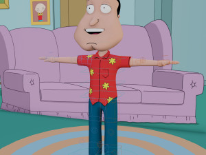 glenn quagmire from family guy - rigged low-poly 3D Model