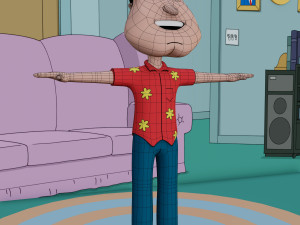 glenn quagmire from family guy - rigged low-poly 3D Model