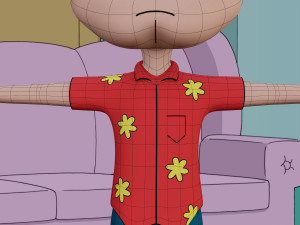 glenn quagmire from family guy - rigged low-poly 3D Model