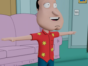 glenn quagmire from family guy - rigged low-poly 3D Model