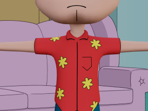 glenn quagmire from family guy - rigged low-poly 3D Model