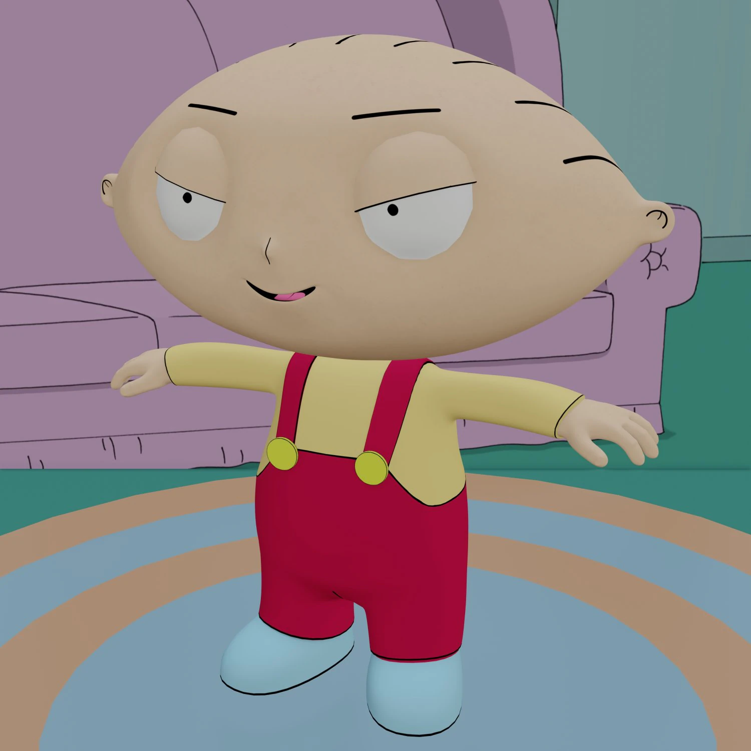 stewie griffin from family guy - rigged low-poly 3D Model .c4d .max .obj .3ds .fbx .stl .blend
