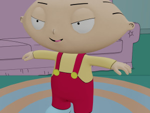 stewie griffin from family guy - rigged low-poly 3D Model