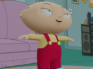 stewie griffin from family guy - rigged low-poly Model 3D