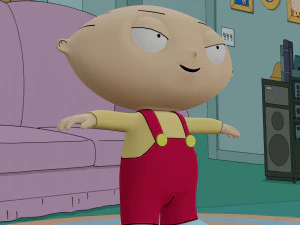 stewie griffin from family guy - rigged low-poly 3D Model