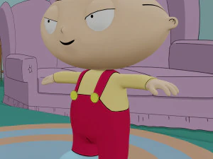 stewie griffin from family guy - rigged low-poly 3D Model