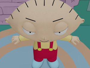 stewie griffin from family guy - rigged low-poly Model 3D