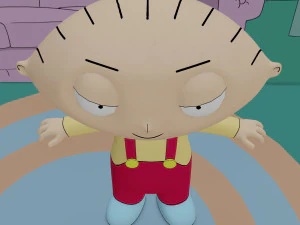 stewie griffin from family guy - rigged low-poly 3D Model