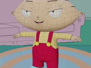 stewie griffin from family guy - rigged low-poly 3D Model