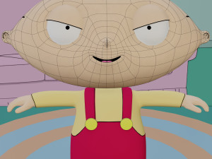 stewie griffin from family guy - rigged low-poly Model 3D