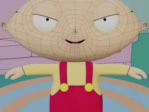 stewie griffin from family guy - rigged low-poly 3D Model