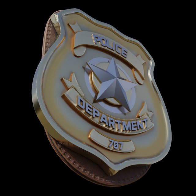 police badge photorealistic pbr low-poly 3D 모델 .c4d .max .obj .3ds .fbx .stl .blend 
