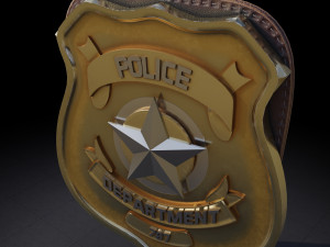 police badge photorealistic pbr low-poly 3D 모델