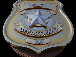 police badge photorealistic pbr low-poly 3D 모델