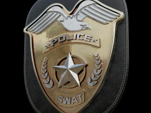 distintivo della polizia swat fotorealistico pbr low-poly Modello 3D
