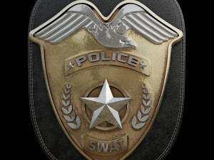 swat police badge photorealistic pbr low-poly 3D Model