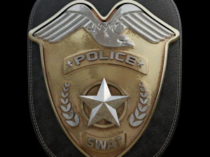 distintivo della polizia swat fotorealistico pbr low-poly Modello 3D