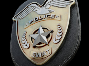 swat police badge photorealistic pbr low-poly 3D Model