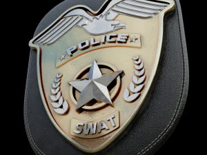 distintivo della polizia swat fotorealistico pbr low-poly Modello 3D