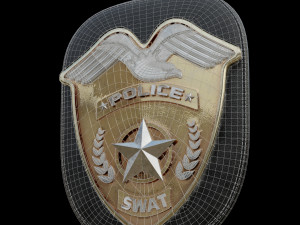 swat police badge photorealistic pbr low-poly 3D Model