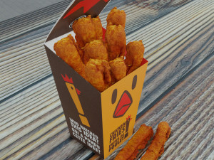 burger king chicken fries photorealistic low poly pbr 3D Model