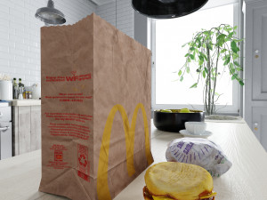 mcdonalds sausage mcmuffin photorealistic low poly pbr low-poly 3D Model