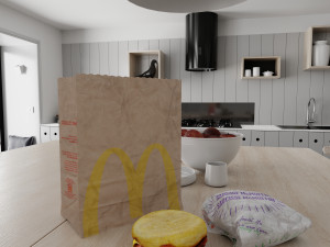 mcdonalds sausage mcmuffin photorealistic low poly pbr low-poly Modelo 3D