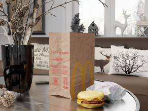 mcdonalds sausage mcmuffin photorealistic low poly pbr low-poly Modelo 3D