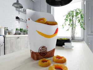 burger king onion rings photorealistic low poly pbr 3D Model