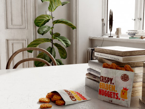 burger king nuggets photorealistic pbr low-poly 3D Модель