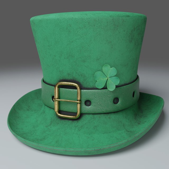 st patricks hat photorealistic pbr - 3D Model .c4d .max .obj .3ds .fbx .stl .blend 