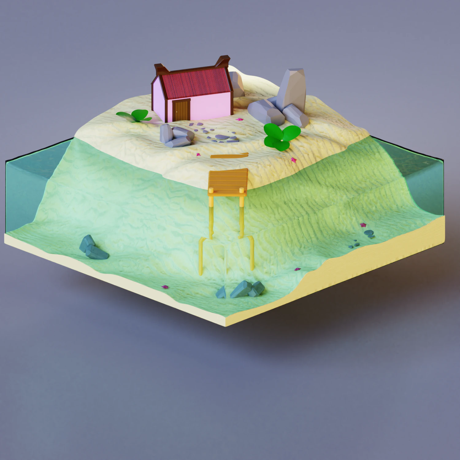 island 3D Model .c4d .max .obj .3ds .fbx .stl .blend