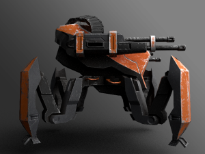 Sci-fi spider robot Game Ready Low-poly 3D rigged model 9 in 1 3D Model