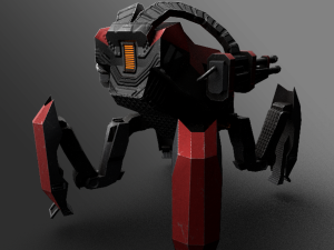 Sci-fi spider robot Game Ready Low-poly 3D rigged model 9 in 1 3D Model