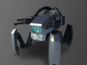 Sci-fi spider robot Game Ready Low-poly 3D rigged model 9 in 1 3D Model