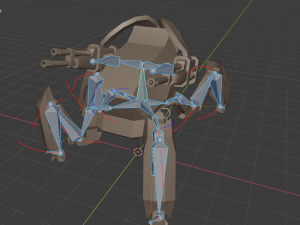 Sci-fi spider robot Game Ready Low-poly 3D rigged model 9 in 1 3D Model