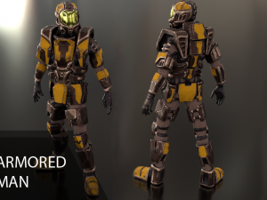 Armored man - low-poly game ready model Low-poly Modelo 3D