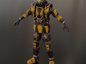 Armored man - low-poly game ready model Low-poly Modelo 3D