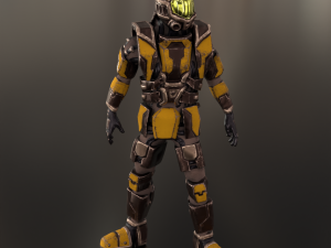 Armored man - low-poly game ready model Low-poly Modelo 3D
