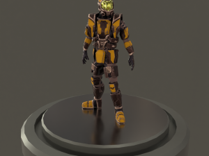 Armored man - low-poly game ready model Low-poly Modelo 3D