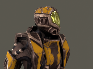 Armored man - low-poly game ready model Low-poly Modelo 3D